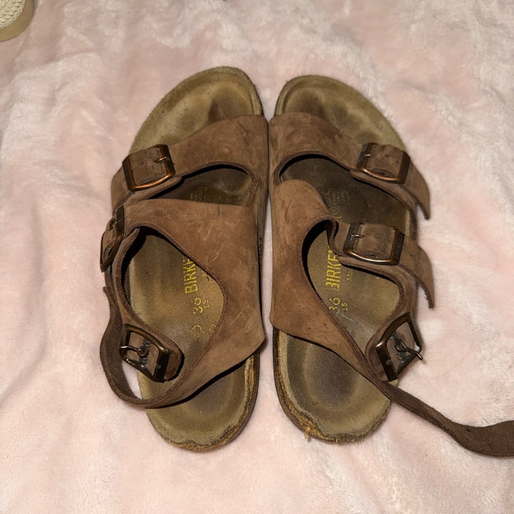 Birkenstock Dark Brown Suede Sandals